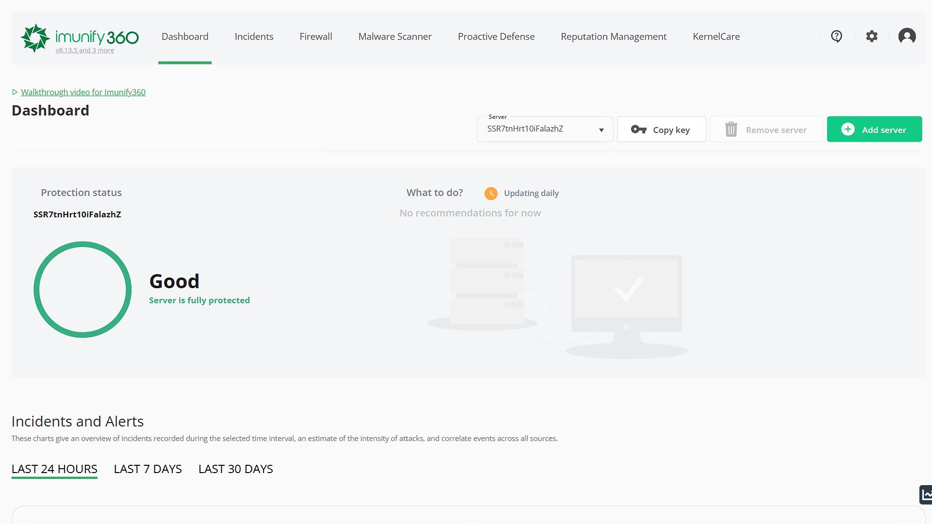 Imunify360 License license dashboard preview