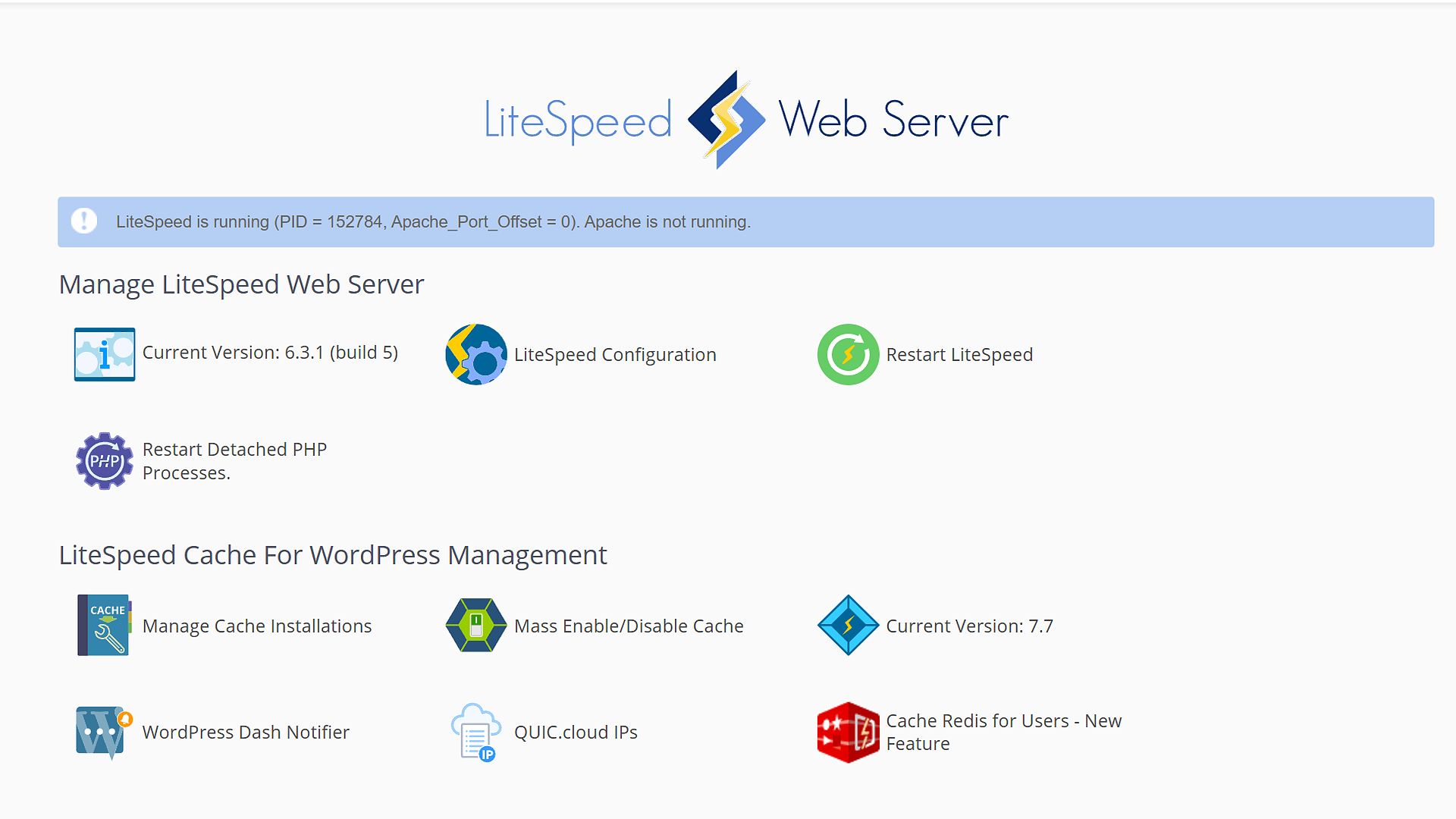 LiteSpeed License license dashboard preview